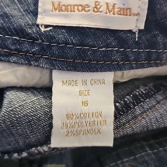 Monroe And Main Womens Blue Denim Capri Plus Size Jeans Size 16 - Picture 11 of 12